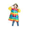 کت بارانی بچه گانه طرح دار رنگین کمان برای Unisex SGS تأیید شده چند سایز